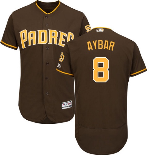 San Diego Padres #8 Erick Aybar Brown Flexbase Authentic Collection Stitched Jersey Men's