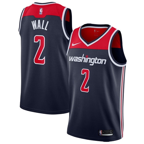 Washington Wizards #2 John Wall Navy Blue Womens Swingman Statement Edition Jersey Womens