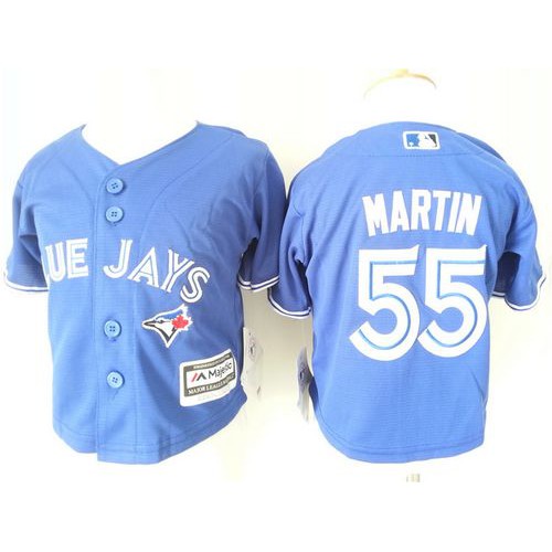 Toddler Toronto Blue Jays #55 Russell Martin Blue Cool Base Stitched Jersey Youth
