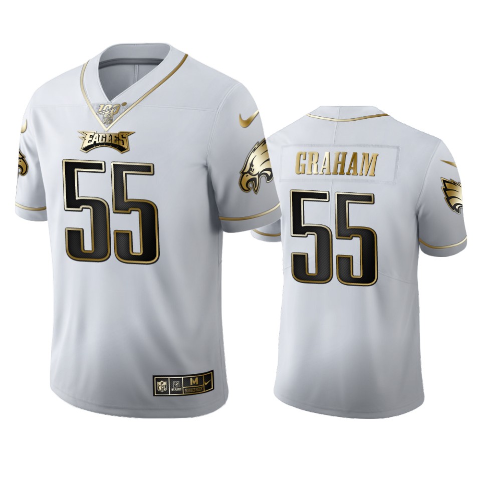 Philadelphia Eagles #55 Brandon Graham Men's White Golden Edition Vapor Limited 100 Jersey