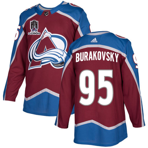 Adidas Colorado Avalanche #95 Andre Burakovsky Burgundy 2022 Stanley Cup Champions Burgundy Home Authentic Stitched Jersey Men's