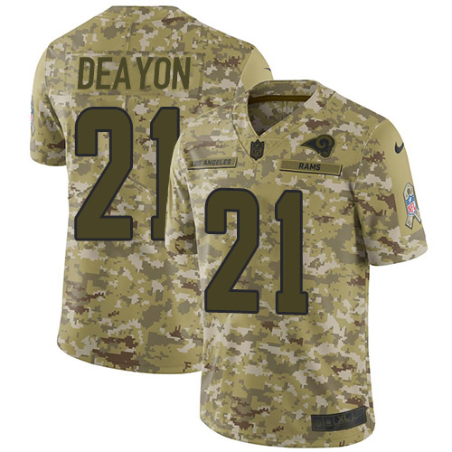 Los Angeles Rams #21 Donte Deayon Camo Men's Stitched Limited 2018 Salute To Service Jersey Men's