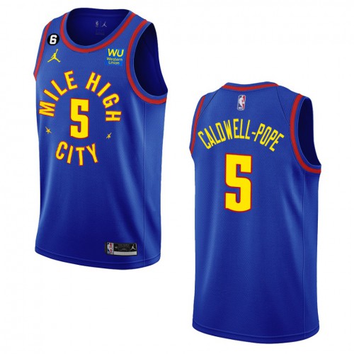 Denver Denver Nuggets #5 Kentavious Caldwe Navy Mens 2022-23 Statement Edition Jersey Mens