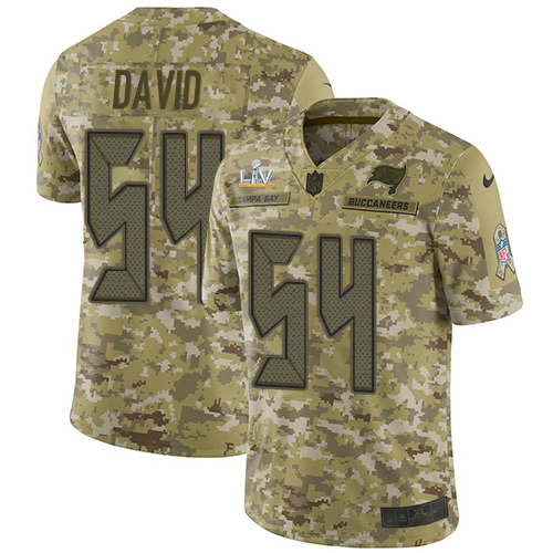 Buccaneers #54 Lavonte David Camo Men's Super Bowl LV Bound Stitched Limited 2018 Salute To Service Jersey