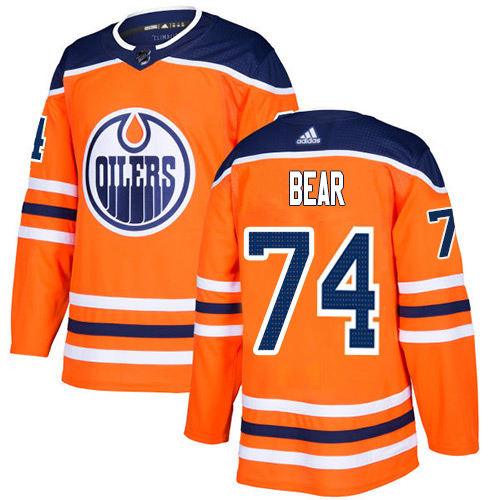 Adidas Edmonton Oilers #74 Ethan Bear Orange Home Authentic Stitched Youth Jersey Youth