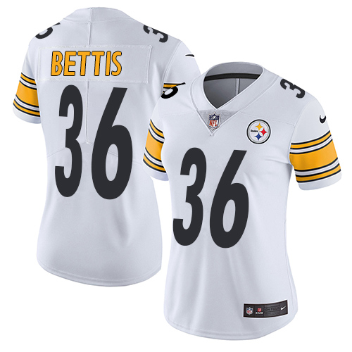 Steelers #36 Jerome Bettis White Women's Stitched Vapor Untouchable Limited Jersey