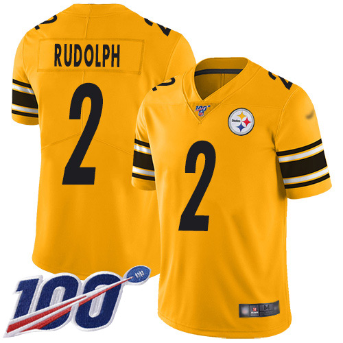 Pittsburgh Steelers #2 Mason Rudolph Gold Youth Stitched Limited Inverted Legend 100th Season Jersey Youth