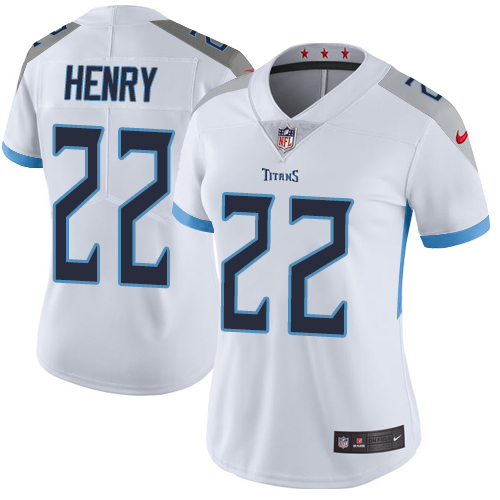 Titans #22 Derrick Henry White Women's Stitched Vapor Untouchable Limited Jersey