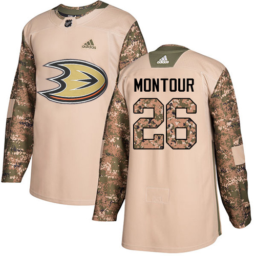 Adidas Anaheim Ducks #26 Brandon Montour Camo Authentic 2017 Veterans Day Stitched Jersey Men's