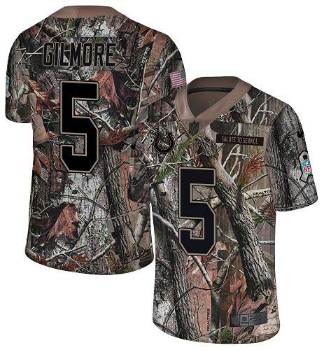 Colts #5 Stephon Gilmore Camo Men's Stitched Limited Rush Realtree Jersey