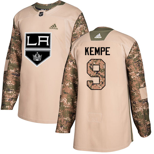 Adidas Los Angeles Kings #9 Adrian Kempe Camo Authentic 2017 Veterans Day Stitched Jersey Men's