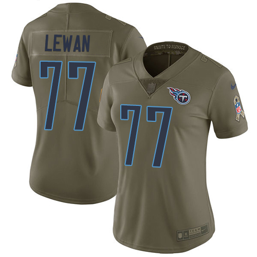 Tennessee Titans #77 Taylor Lewan Olive Women's Stitched Limited 2017 Salute to Service Jersey Womens