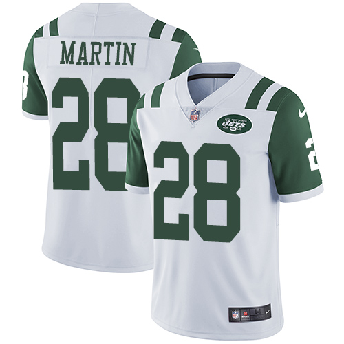 Jets #28 Curtis Martin White Youth Stitched Vapor Untouchable Limited Jersey