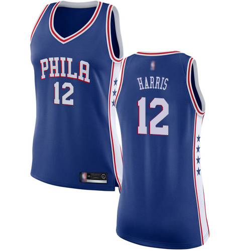 Philadelphia 76ers #12 Tobias Harris Blue Womens Swingman Icon Edition Jersey Womens
