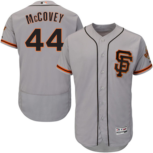 San Francisco Giants #44 Willie McCovey Grey Flexbase Authentic Collection Road 2 Stitched Jersey Men's