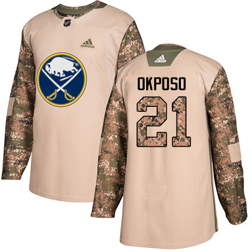 Adidas Buffalo Sabres #21 Kyle Okposo Camo Authentic 2017 Veterans Day Stitched Jersey Men's