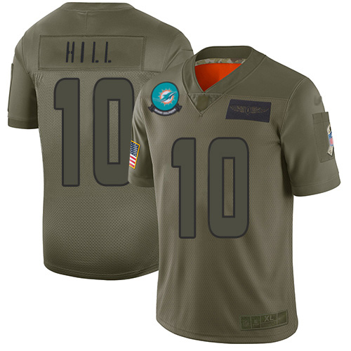 Dolphins #10 Tyreek Hill Camo Youth Stitched Limited 2019 Salute To Service Jersey