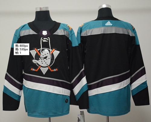 Adidas Ducks Blank Black/Teal Alternate Authentic Stitched Jersey