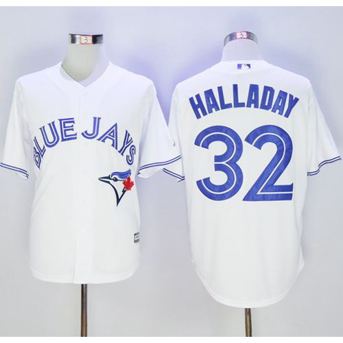 Toronto Blue Jays #32 Roy Halladay White New Cool Base Stitched Jersey Men's