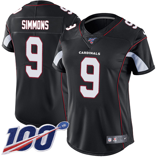 Cardinals #9 Isaiah Simmons Black Alternate Women's Stitched 100th Season Vapor Untouchable Limited Jersey