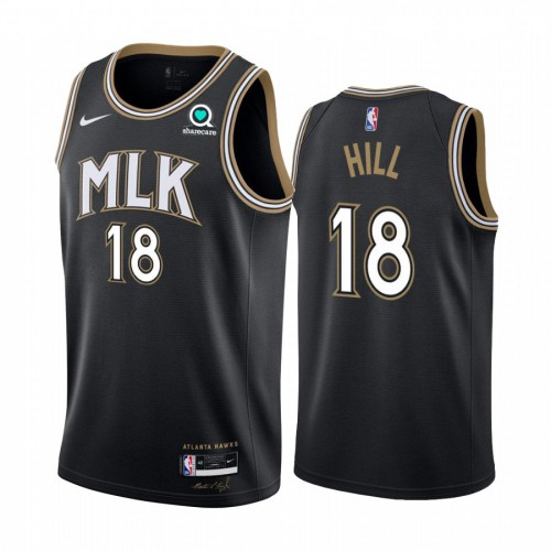 Atlanta Hawks #18 Solomon Hill Black Womens Swingman 2020-21 City Edition Jersey Womens