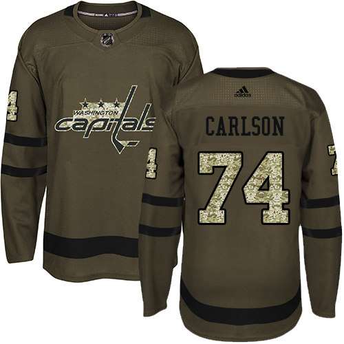 Adidas Washington Capitals #74 John Carlson Green Salute to Service Stitched Youth Jersey Youth