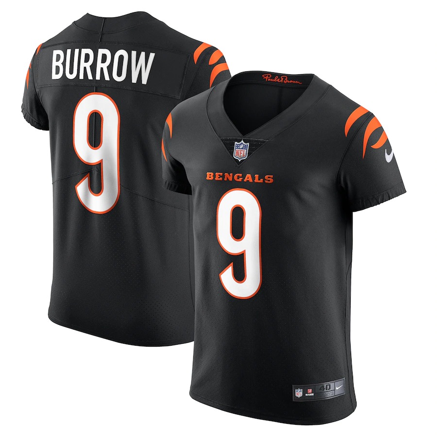 Cincinnati Bengals #9 Joe Burrow Black Vapor Elite Jersey