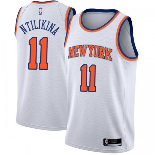 New York Knicks #11 Frank Ntilikina White Swingman Association Edition Jersey Mens