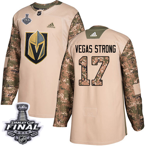Adidas Golden Vegas Golden Knights #17 Vegas Strong Camo Authentic 2017 Veterans Day 2018 Stanley Cup Final Stitched Youth Jersey Youth