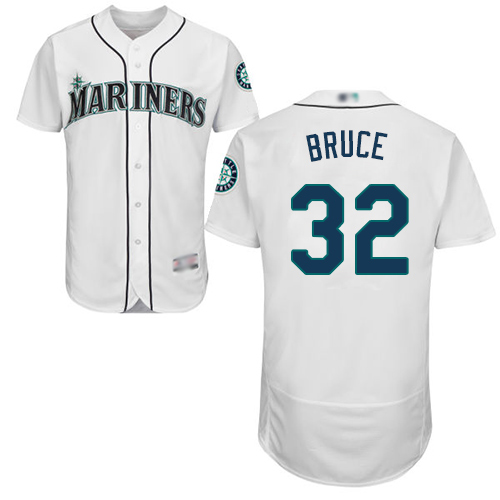 Seattle Mariners #32 Jay Bruce White Flexbase Authentic Collection Stitched Jersey Men's