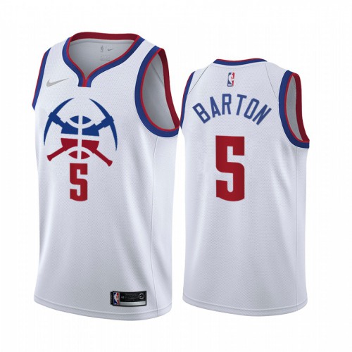 Denver Denver Nuggets #5 Will Barton White Swingman 2020-21 Earned Edition Jersey Mens