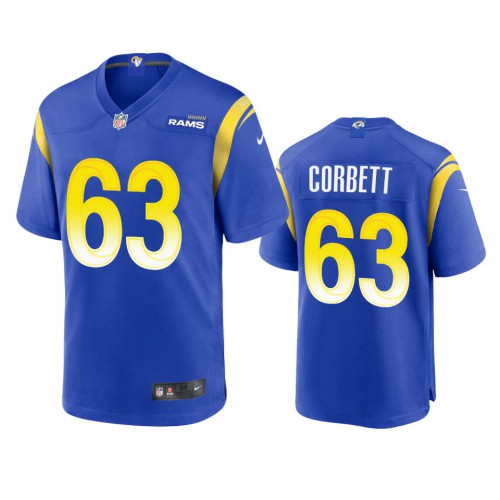 Los Angeles Los Angeles Rams #63 Austin Corbett Men's Game Jersey - Royal Men's