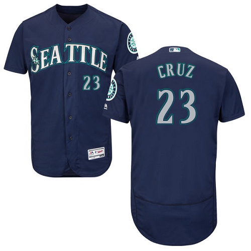 Seattle Mariners #23 Nelson Cruz Navy Blue Flexbase Authentic Collection Stitched Jersey Men's