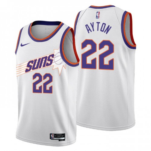 Phoenix Suns #22 Deandre Ayton Mens 2022-23 City Edition Jersey - Cherry Blossom White Mens