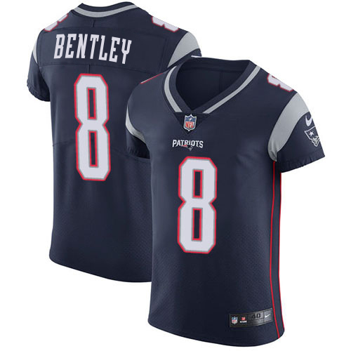 Patriots #8 Ja'Whaun Bentley Navy Blue Team Color Men's Stitched Vapor Untouchable Elite Jersey