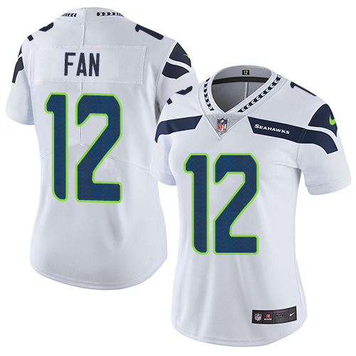 Seahawks #12 Fan White Women's Stitched Vapor Untouchable Limited Jersey