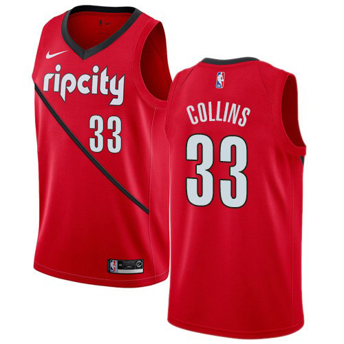 Portland Trail Blazers #33 Zach Collins Red Womens Swingman Earned Edition Jersey Womens