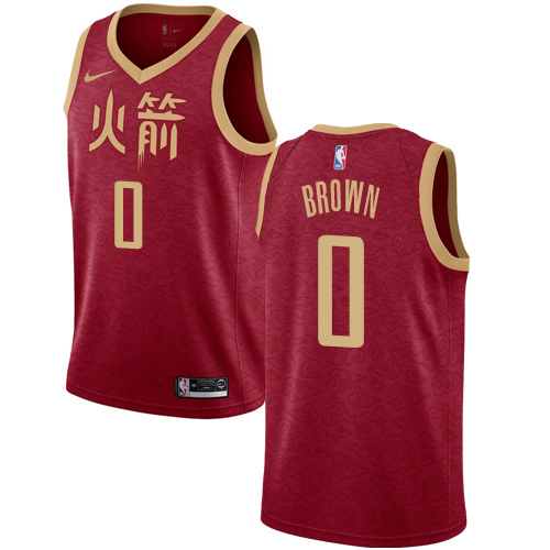 Houston Rockets #0 Sterling Brown Red Womens Swingman City Edition 2018/19 Jersey Womens
