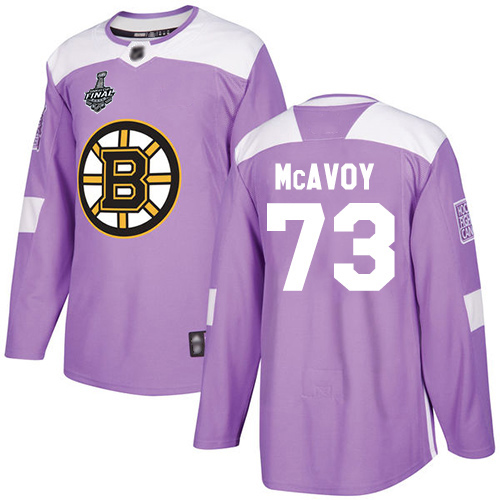 Adidas Boston Bruins #73 Charlie McAvoy Purple Authentic Fights Cancer Stanley Cup Final Bound Youth Stitched Jersey Youth