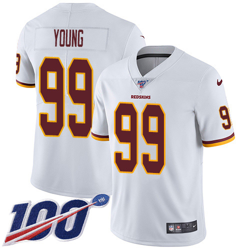 Commanders #99 Chase Young White Men's Stitched 100th Season Vapor Untouchable Limited Jersey