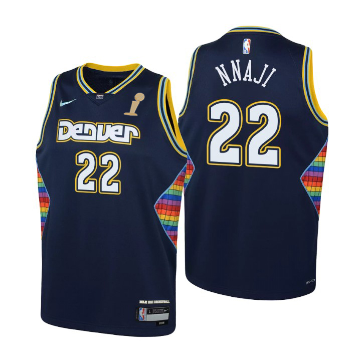 Denver Nuggets #22 Zeke Nnaji Navy Youth 2023 Finals Champions Swingman Jersey - City Edition