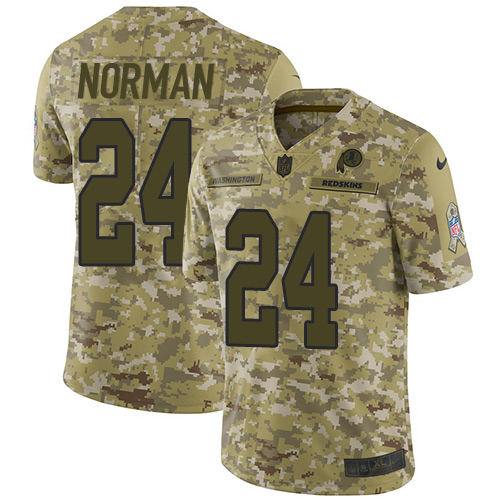 Washington Commanders #24 Josh Norman Camo Men's Stitched Limited 2018 Salute To Service Jersey Men's