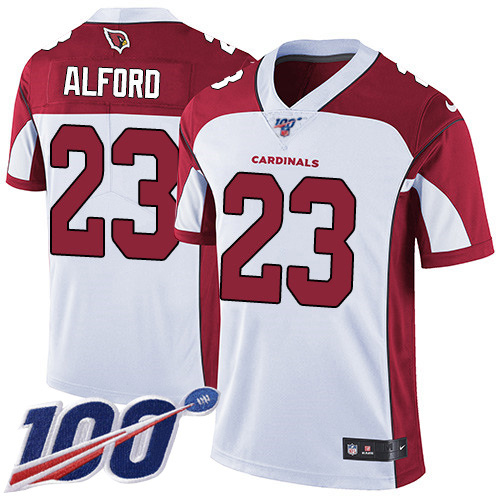Arizona Cardinals #23 Robert Alford White Men's Stitched 100th Season Vapor Limited Jersey Men's