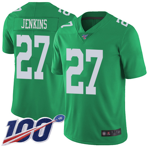 Philadelphia Eagles #27 Malcolm Jenkins Green Men's Stitched Limited Rush 100th Season Jersey Men's