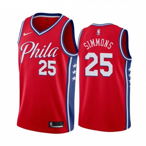 Philadelphia 76ers #25 Ben Simmons Red 2019-20 Statement Edition Jersey Mens
