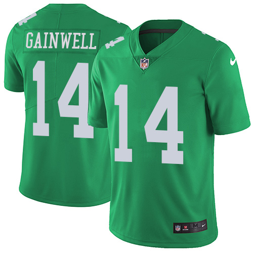 Eagles #14 Kenneth Gainwell Green Youth Stitched Limited Rush Jersey