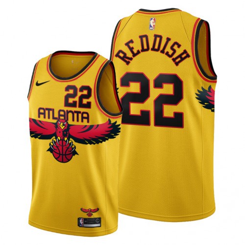 Atlanta Atlanta Hawks #22 Cam Reddish Womens 2021-22 City Edition Gold Jersey Womens