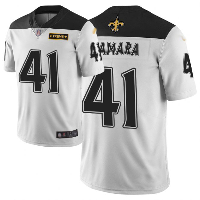 Saints #41 Alvin Kamara White Men's Stitched Limited City Edition Jersey