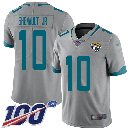 Jacksonville Jaguars #10 Laviska Shenault Jr. Silver Men's Stitched Limited Inverted Legend 100th Season Jersey Men's