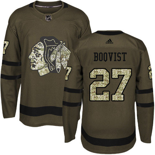 Adidas Chicago Blackhawks #27 Adam Boqvist Green Salute to Service Stitched Jersey Men's